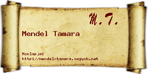 Mendel Tamara névjegykártya